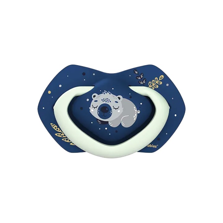 Canpol Вabies Sleepy Koala соска-пустышка силиконовая симметричная со светящимися элементами 0-6 месяцев голубая 2 шт