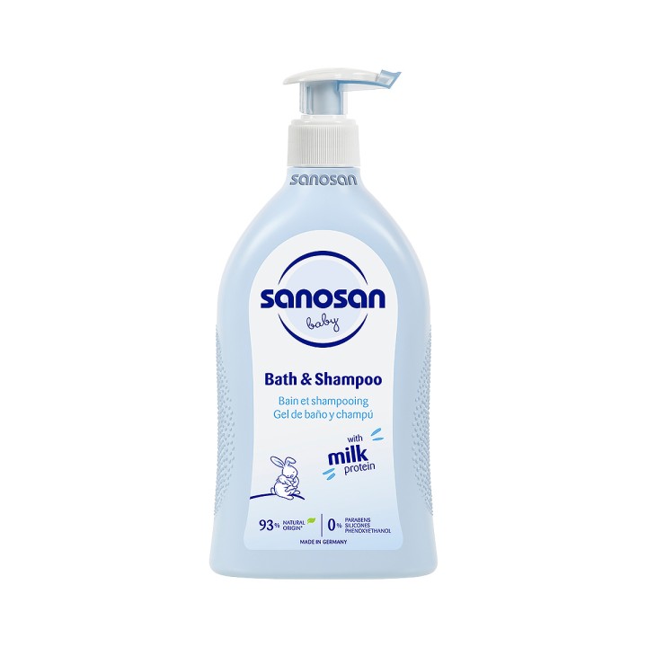 Sanosan Baby Bath & Shampoo средство для купания и шампунь с молочным протеином 500 мл 1 шт