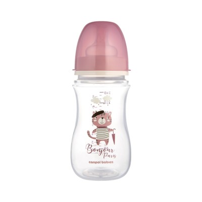 Canpol Babies Bonjour Paris бутылочка для кормления антиколиковая от 3 месяцев 240 мл розовая 1 шт