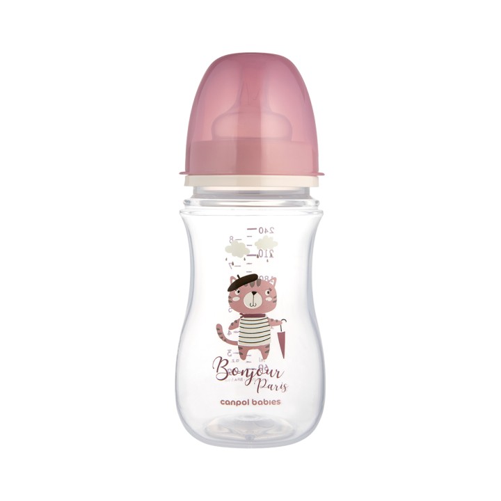 Canpol Babies Bonjour Paris бутылочка для кормления антиколиковая от 3 месяцев 240 мл розовая 1 шт