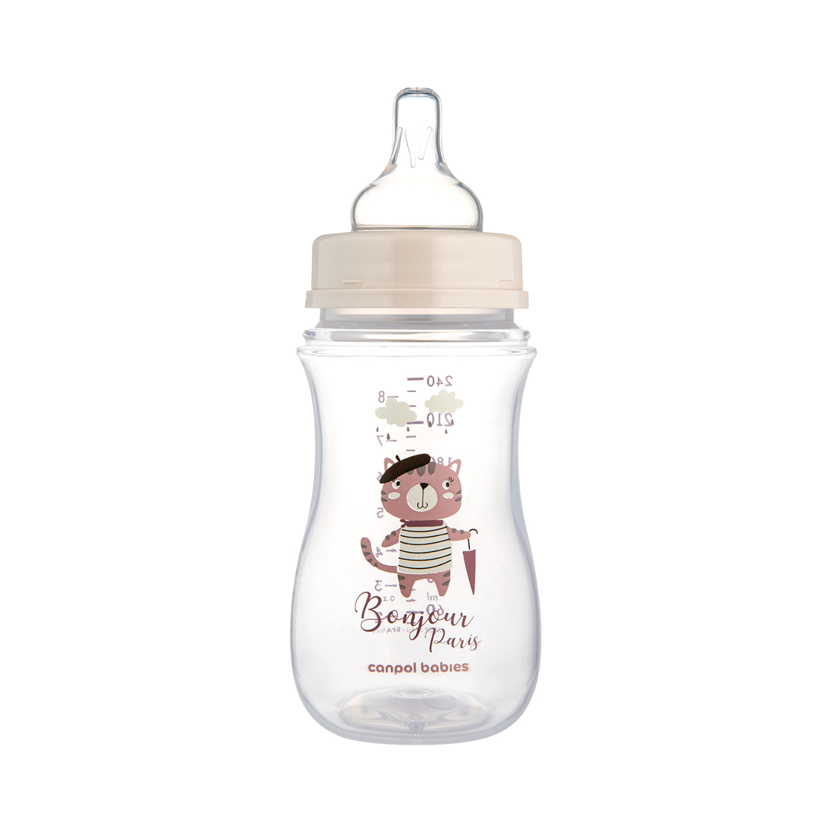 Canpol Babies Bonjour Paris бутылочка для кормления антиколиковая от 3 месяцев 240 мл розовая 1 шт
