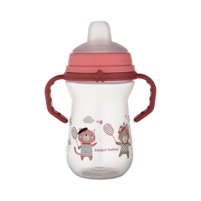 Canpol Babies Bonjour Paris поильник обучающий с силиконовым носиком от 6 месяцев 250 мл розовый 1 шт