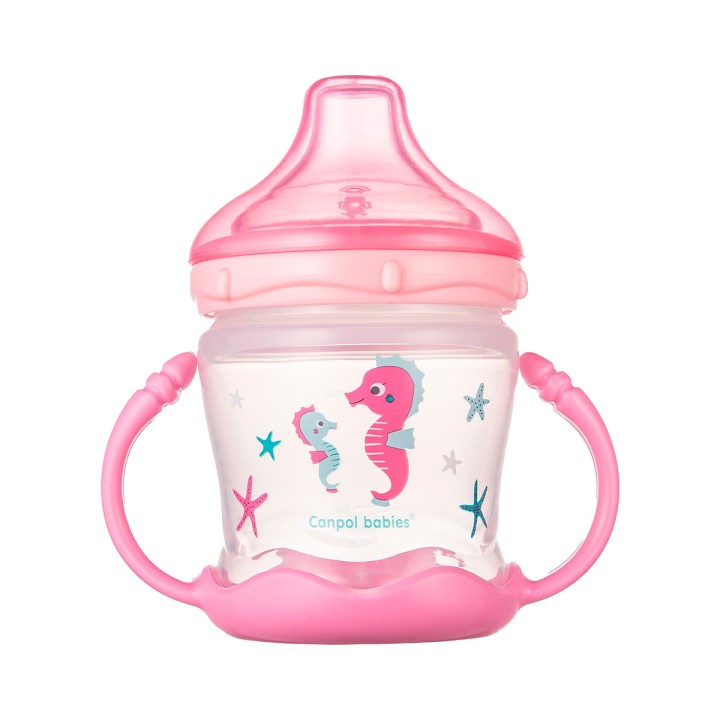 Canpol Babies Love & Sea поильник-непроливайка с силиконовым носиком от 9 месяцев 180 мл розовый 1 шт