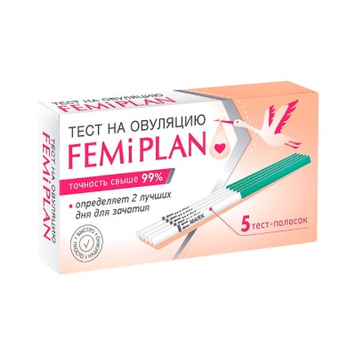 FemiPLAN тест для определения овуляции 25 мМЕ/мл тест-полоска 5 шт