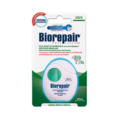 Biorepair вощеная скользящая зубная нить 50 м 1 шт