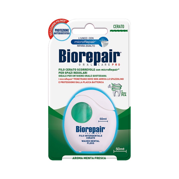 Biorepair вощеная скользящая зубная нить 50 м 1 шт