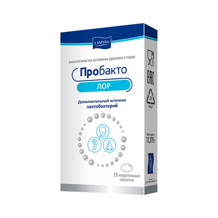 Пробакто ЛОР таблетки жевательные 15 шт Lamyra