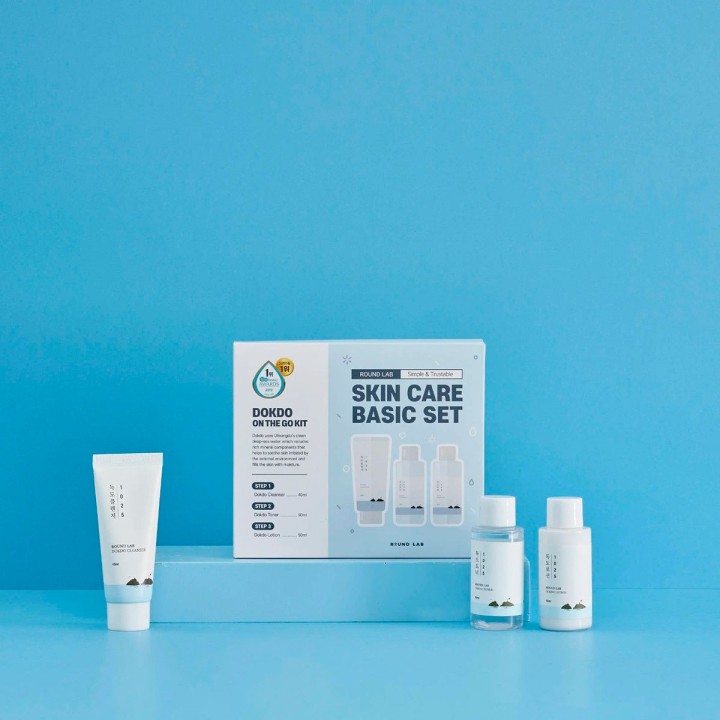 Round Lab 1025 Dokdo On The Go Kit увлажняющий набор пенка для умывания 40 мл 1 шт + тонер 50 мл 1 шт + лосьон 50 мл 1 шт