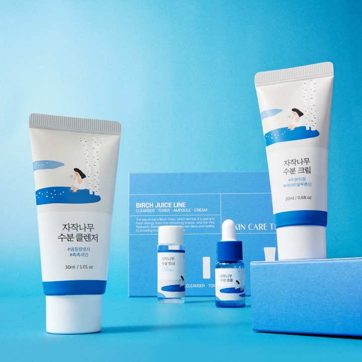 Round Lab Birch Juice Trial Kit увлажняющий набор для ухода за лицом пенка 30 мл 1 шт + тонер 20 мл 1 шт + сыворотка 10 мл 1 шт + крем 20 мл 1 шт