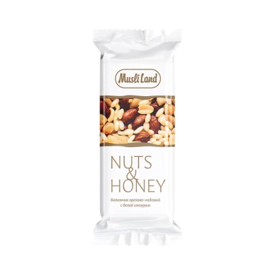 Nuts & Honey батончик медово-ореховый с белой глазурью 45 г 1 шт Musli Land