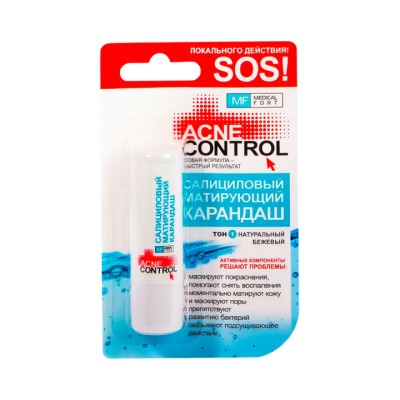 Acne Control салициловый матирующий карандаш тон 1 1 шт Медикалфорт