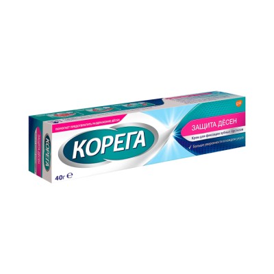 Корега Защита десен крем для фиксации зубных протезов 40 г туба 1 шт