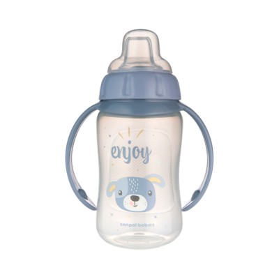 Canpol Babies Cute Animals поильник обучающий с силиконовым носиком от 6 месяцев 320 мл голубой 1 шт