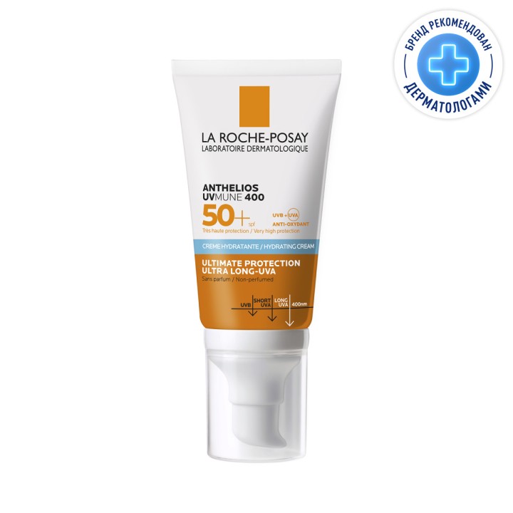 La Roche-Posay Anthelios UVMune 400 солнцезащитный увлажняющий крем для лица SPF 50+/PPD 30 50 мл 1 шт