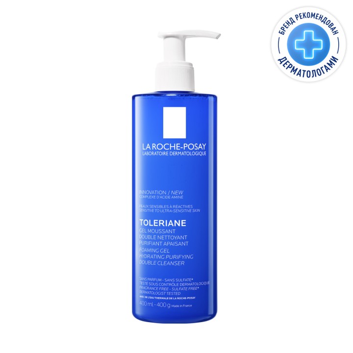 La Roche-Posay Toleriane очищающая гель-пенка для лица двойного действия 400 мл 1 шт