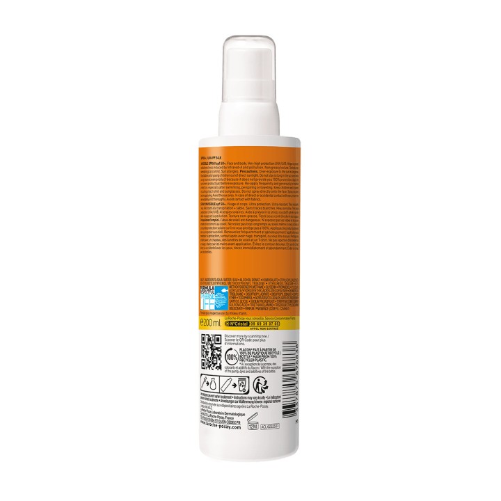 La Roche-Posay Anthelios солнцезащитный невидимый спрей для лица и тела SPF 50+ 200 мл 1 шт