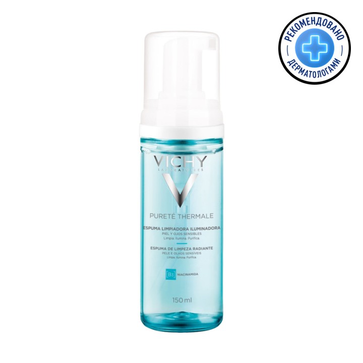 Vichy Purete Thermale очищающая пенка придающая сияние для чувствительной кожи 150 мл 1 шт