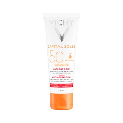 Vichy Capital Soleil антивозрастной солнцезащитный крем-уход 3 в 1 с антиоксидантами SPF 50 50 мл 1 шт
