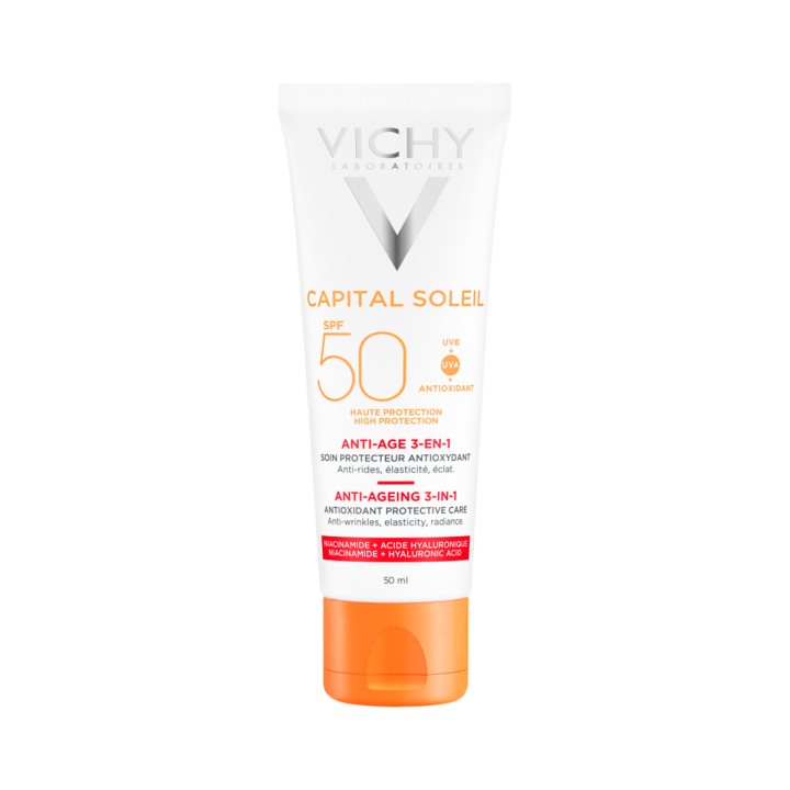 Vichy Capital Soleil антивозрастной солнцезащитный крем-уход 3 в 1 с антиоксидантами SPF 50 50 мл 1 шт