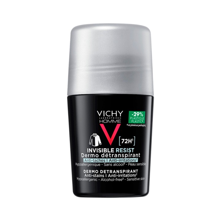 Vichy Homme Invisible Resist 72 ч мужской шариковый дезодорант-антиперспирант 50 мл 1 шт