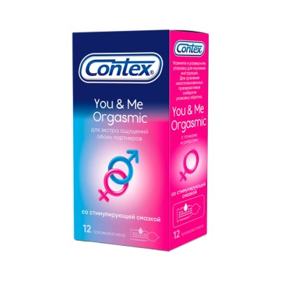 Contex You&Me Orgasmic презервативы из натурального латекса со стимулирующей смазкой 12 шт
