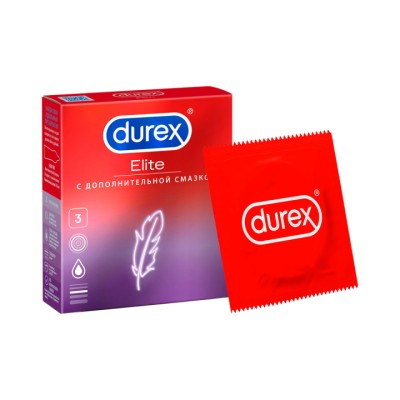 Durex Elite презервативы из натурального латекса с дополнительной смазкой 3 шт