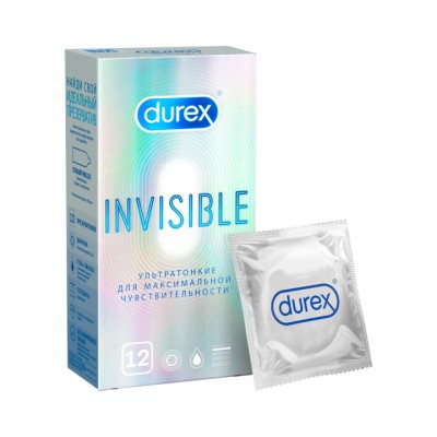 Durex Invisible презервативы из натурального латекса ультратонкие 12 шт