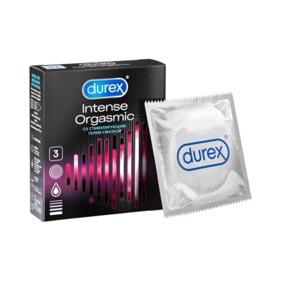 Durex Intense Orgasmic презервативы из натурального латекса со стимулирующим гелем-смазкой 3 шт