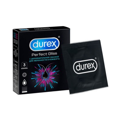 Durex Perfect Gliss презервативы из натурального латекса с дополнительной смазкой 3 шт