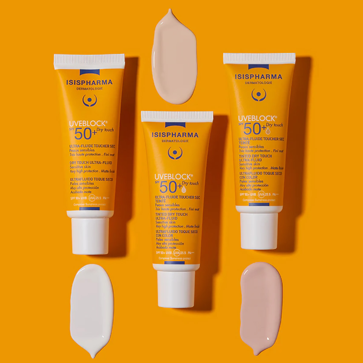 IsisPharma Uveblock SPF 50+ Dry Touch Tinted Light флюид с очень высокой степенью защиты от солнечного излучения светлый 40 мл 1 шт