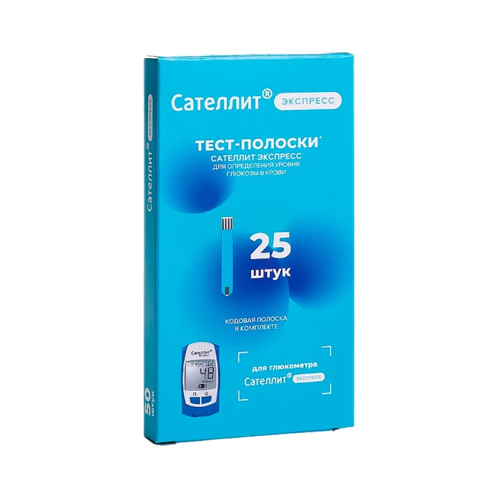 Тест-полоски для глюкометра Сателлит Экспресс ПКГ-03 25 шт