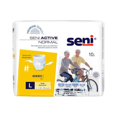 Seni Active Normal трусики впитывающие для взрослых страдающих недержанием размер L 10 шт