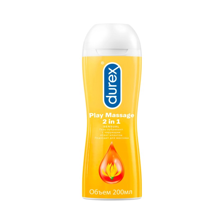 Durex Play Massage 2 in 1 Sensual интимный гель-смазка с иланг-илангом 200 мл флакон 1 шт