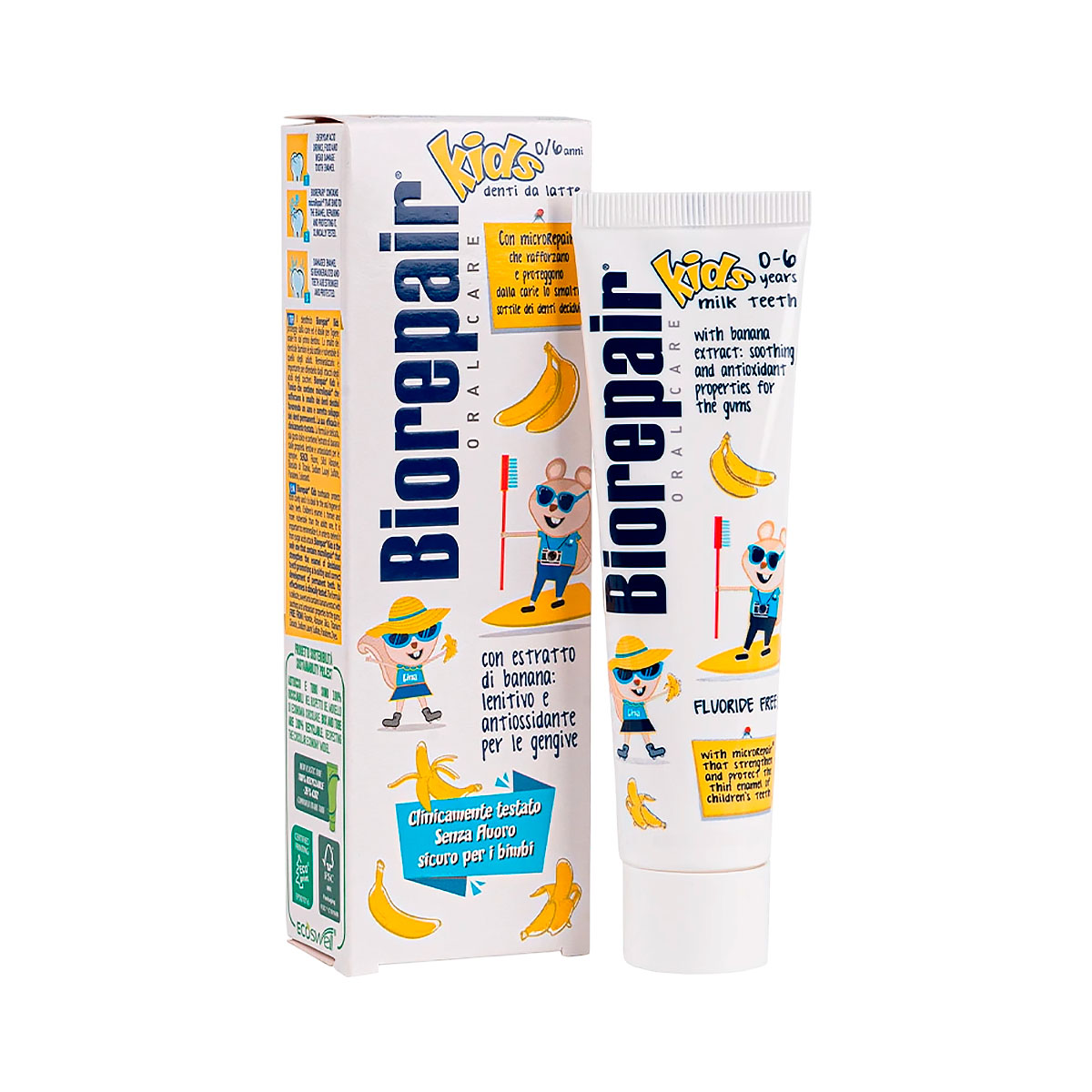 Biorepair Kids Banana с экстрактом банана зубная паста детская 50 мл туба 1 шт