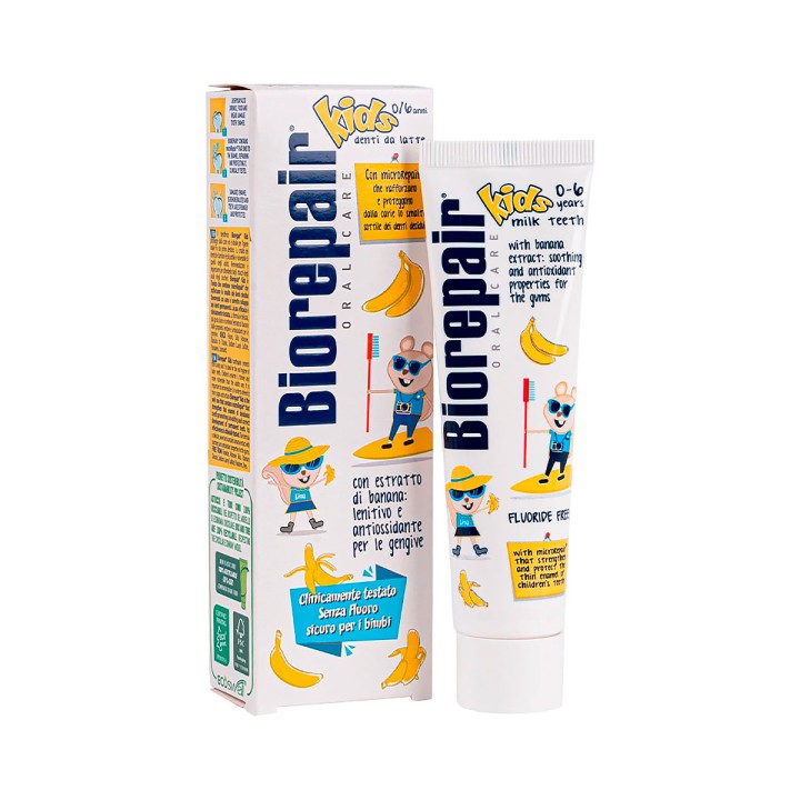 Biorepair Kids Banana с экстрактом банана зубная паста детская 50 мл туба 1 шт