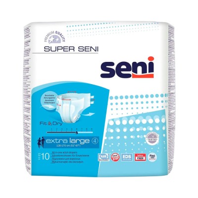 Seni Super подгузники для взрослых дышащие размер XL 10 шт