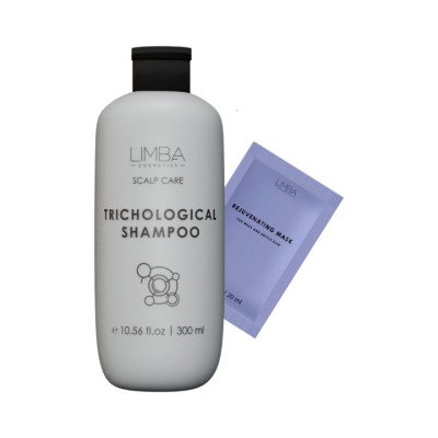 Limba Cosmetics набор для жирной и проблемной кожи головы трихологический шампунь 300 мл 1 шт + восстанавливающая маска 20 мл 1 шт