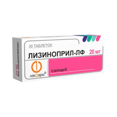 Лизиноприл-ЛФ 20 мг таблетки 30 шт