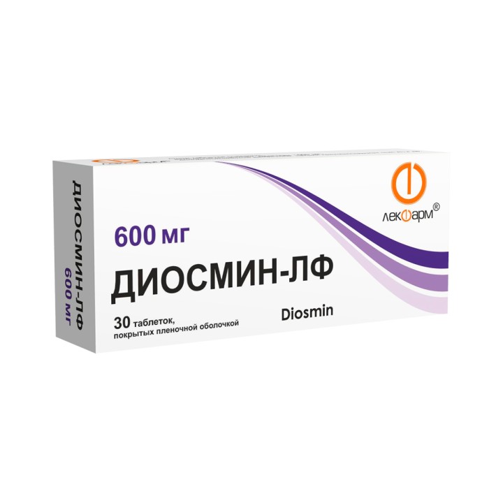Диосмин-ЛФ 600 мг таблетки покрытые пленочной оболочкой 30 шт