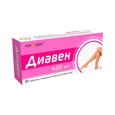 Диавен 500 мг таблетки покрытые пленочной оболочкой 30 шт