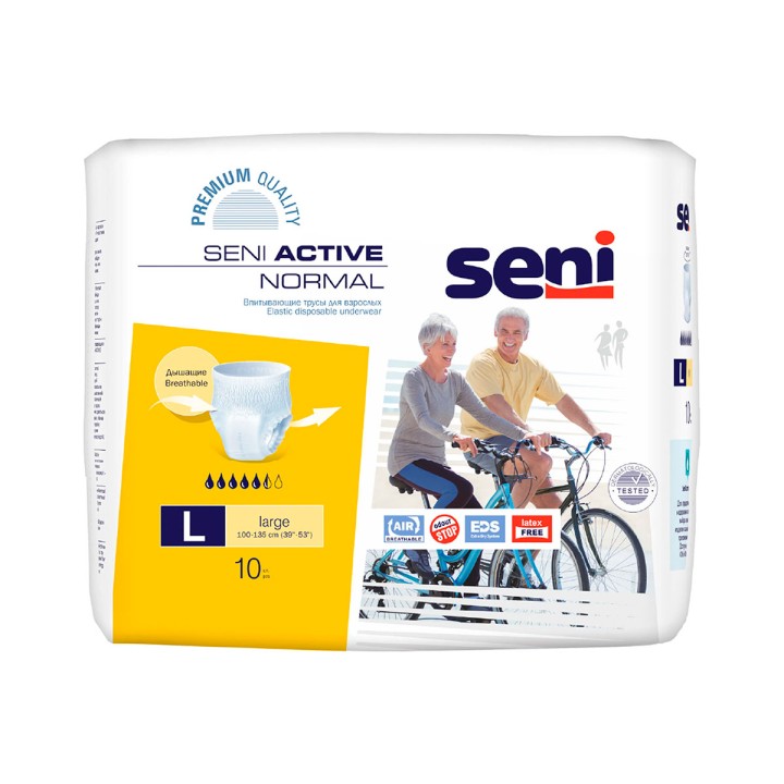 Seni Active Normal трусики впитывающие для взрослых страдающих недержанием размер L 10 шт