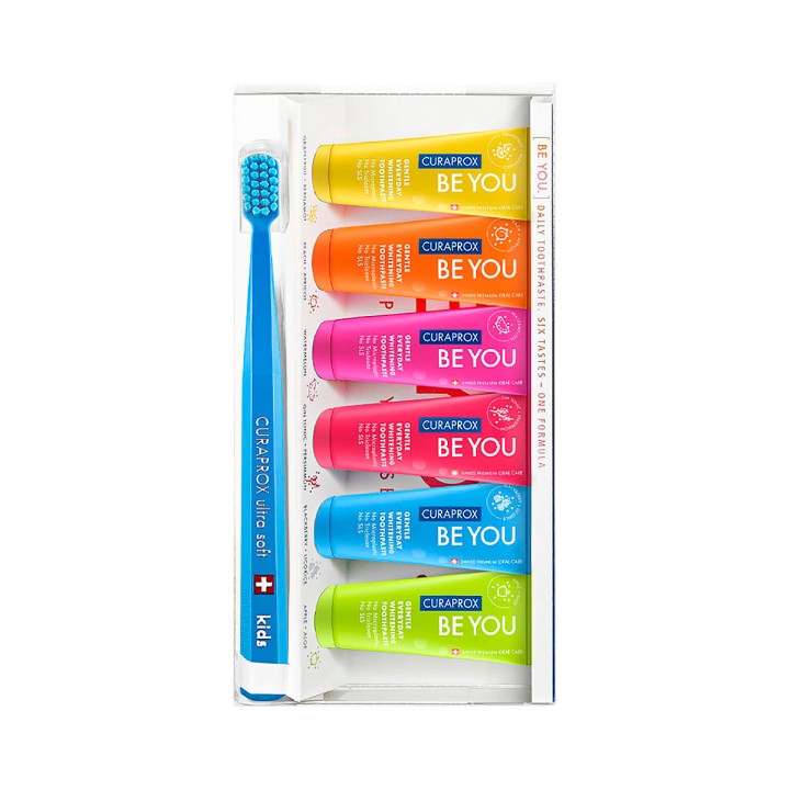 Curaprox Be You Set Kids зубная паста 10 мл туба 6 шт + зубная щетка детская 1 шт