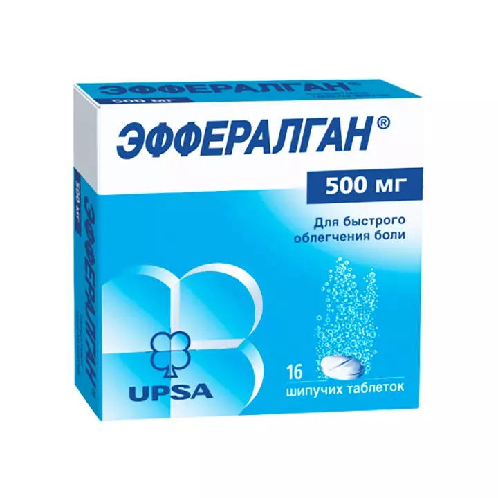 Эффералган 500 мг таблетки шипучие 16 шт