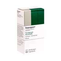 Беродуал 0,5 мг+0,25 мг/мл раствор для ингаляций 20 мл флакон 1 шт