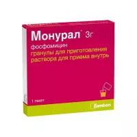 Монурал 3 г гранулы для приготовления раствора для приема внутрь пакет 1 шт