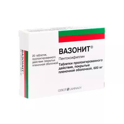 Вазонит 600 мг таблетки пролонгированного действия 20 шт