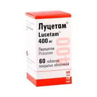 Луцетам 400 мг таблетки покрытые оболочкой 60 шт