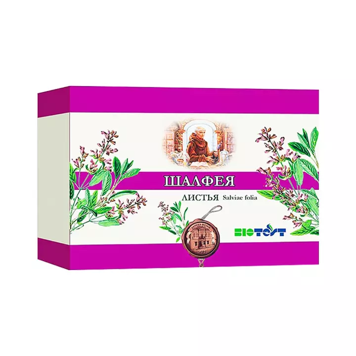 Шалфея листья сырье измельченное 40 г пачка 1 шт