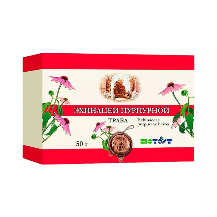 Эхинацеи пурпурной трава сырье измельченное 50 г пачка 1 шт
