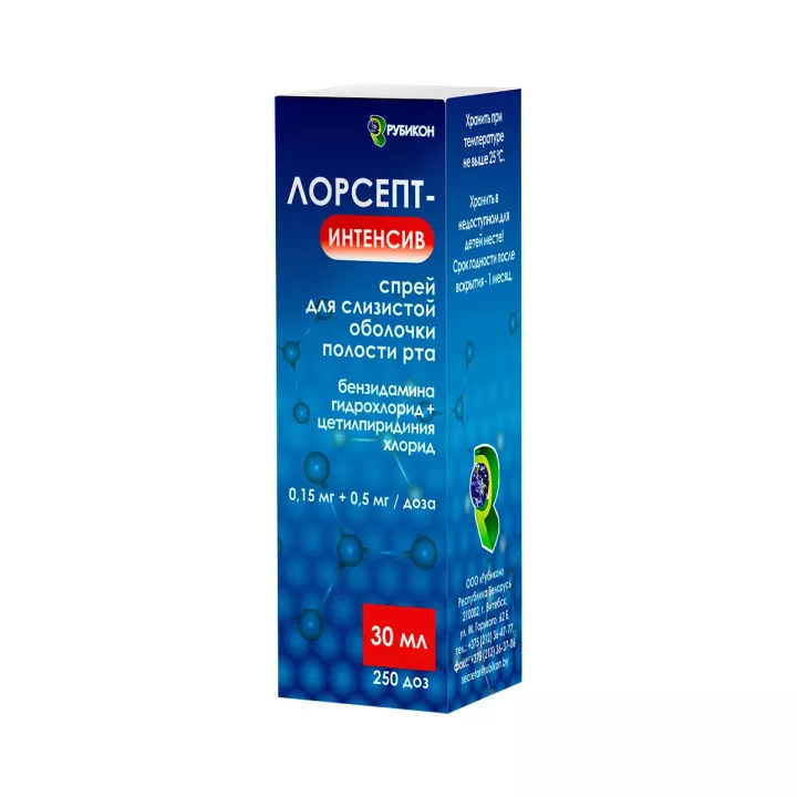 Лорсепт-Интенсив 1,5 мг+5 мг/мл спрей для слизистой оболочки полости рта 30 мл флакон 1 шт